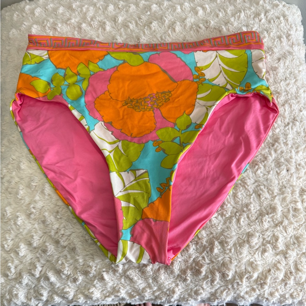 NWT TRINA TURK High Waisted floral Bikini Bottoms 12  NEW‎